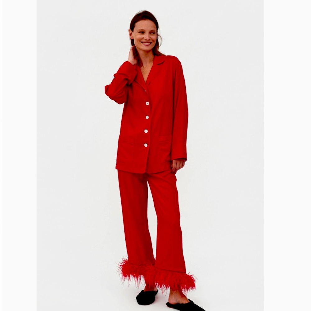 Sleeper Party Pajamas Set Feathers Red XXXL Size 18